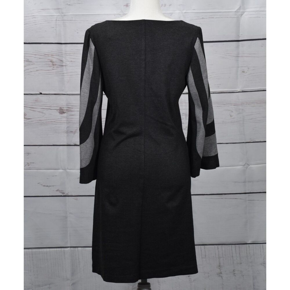 Trina Turk Women's Charcoal Gray Bell Sleeve Hijinx Mini A-Line Dress Size 6 EUC - Picture 5 of 8